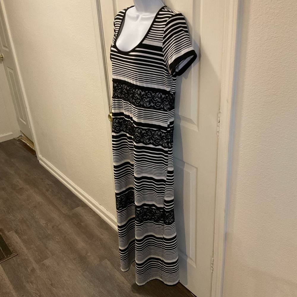Style & Co. Black and White Striped Maxi Dress - Picture 2 of 9